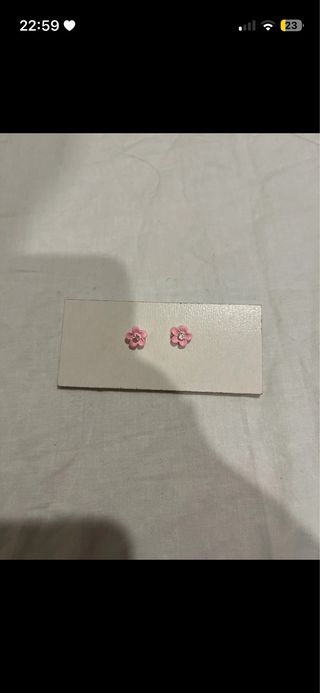 Orecchini fiore rosa con strass