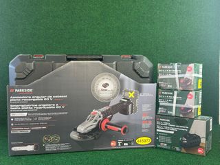 Parkside Amoladora Angular 20V + 2 Baterías + Carg