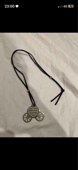 Collana con ciondolo carretto argento