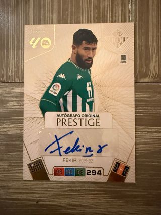 Cromo Panini Prestige Fekir Firmado