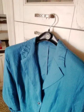 Blazer in puro lino  " verde azzurro "