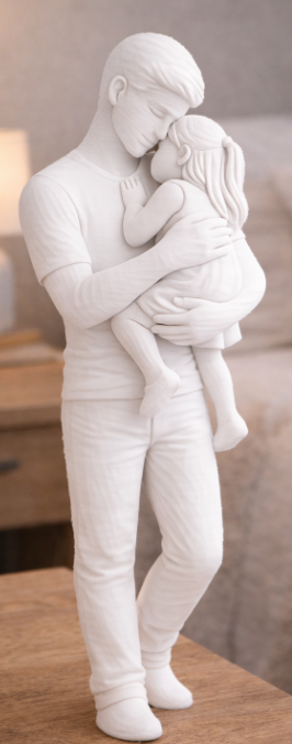 Escultura Pai e Menina