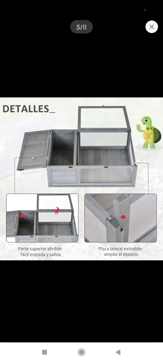 Jaula terrario para tortugas y lagartos
