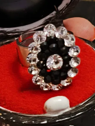 Anillo adaptable acero piedras Sharoski