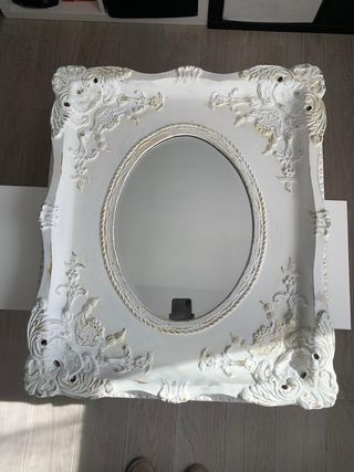 Espejo Barroco Blanco y Dorado