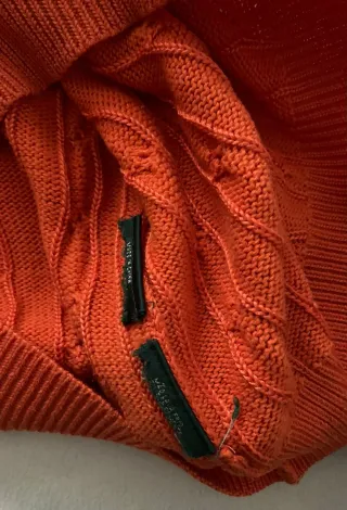 Jersey cable Ralph Lauren mujer naranja talla L