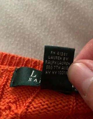 Jersey cable Ralph Lauren mujer naranja talla L