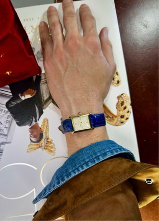 Cartier Tank Must Vermeil Crema Azul Eléctrico