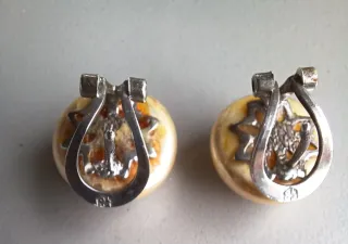 Pendientes Vintage Majorica Perla Mabe Plata 925