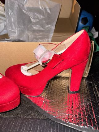 Tacones Benzini Mujer Plataforma Rojo