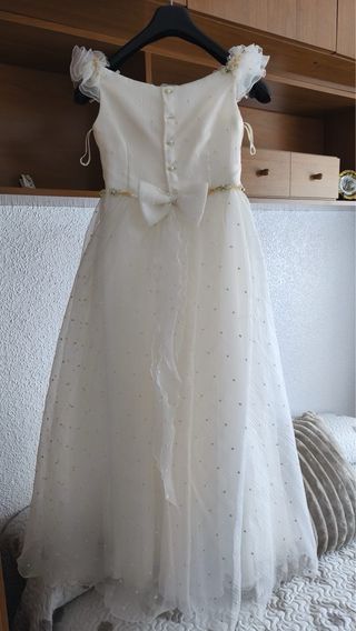 Vestido de comunión blanco, talla 7 (110cm)