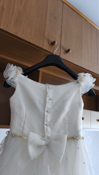 Vestido de comunión blanco, talla 7 (110cm)