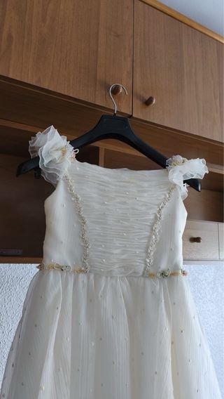 Vestido de comunión blanco, talla 7 (110cm)