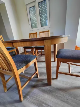 Mesa Roble Maciza + 6 Sillas