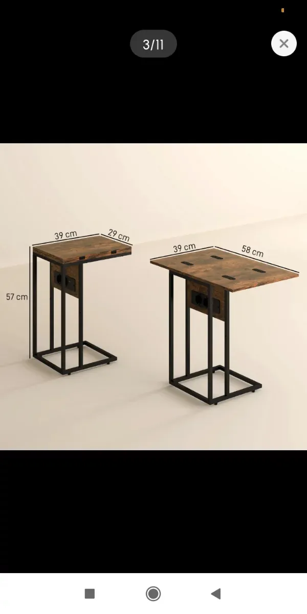 Mesa auxiliar sofá con carga