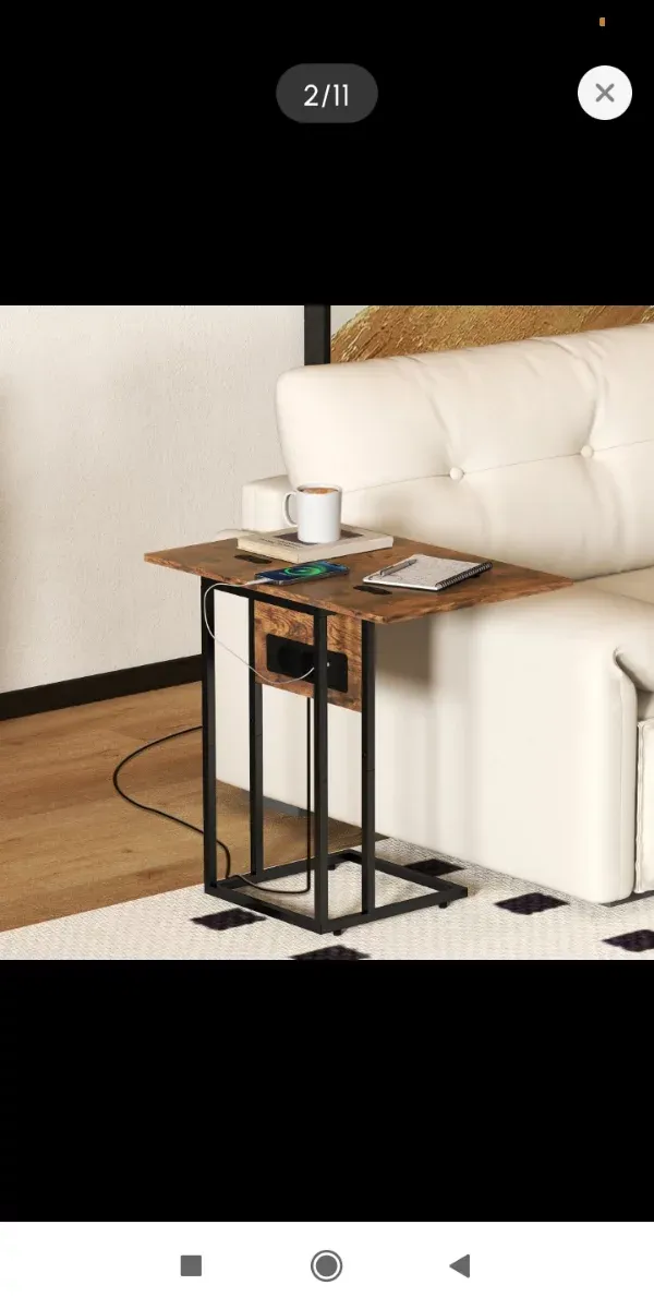 Mesa auxiliar sofá con carga