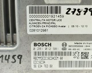1921459 0281012981 centralita motor uce citroen c4