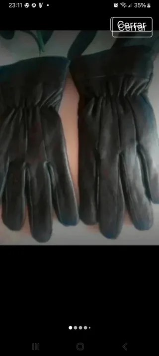 Guantes de piel hombre negros
