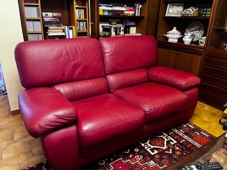 Sofá Piel Rojo 2 Plazas