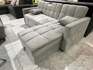 Sofá Cama Gris con Arcón