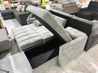 Sofá Cama Gris con Arcón