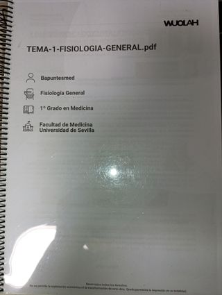 Apuntes de fisiología, primero de medicina.