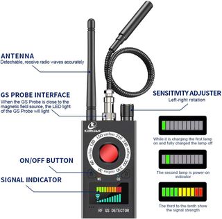 Detector de Cámaras/GPS/micrófonos espías etc..