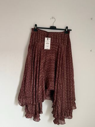 Falda Zara Midi Roja Talla M