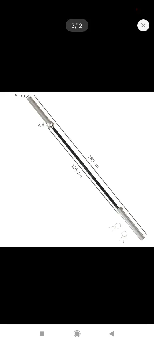 Barra de pesas acero 180cm ø50