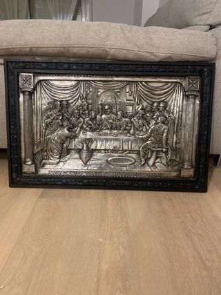 Cuadro La Última Cena Metal y Madera