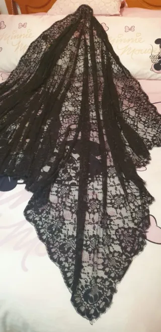 Mantilla Semana Santa Negra Encaje 1,20x2,40