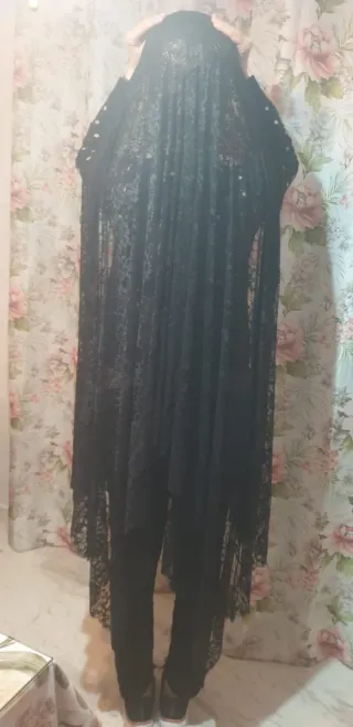 Mantilla Semana Santa Negra Encaje 1,20x2,40