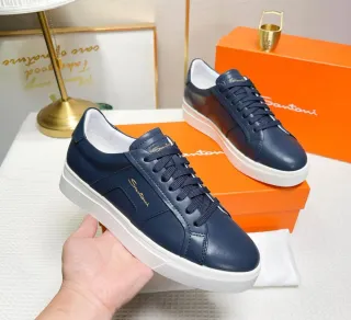 Santoni Zapatillas Blancas Piel