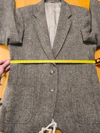 Americana Emidio Tucci espiga lana gris