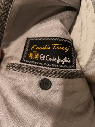 Americana Emidio Tucci espiga lana gris