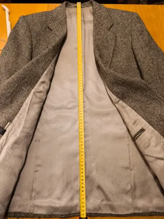 Americana Emidio Tucci espiga lana gris