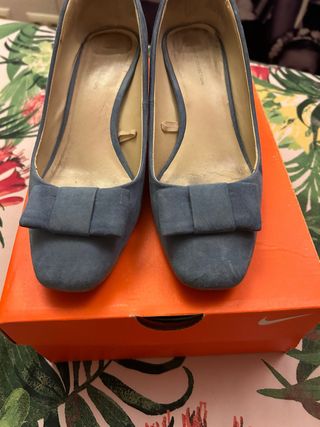 Zapatos Zara Azul con Lazo