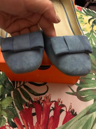Zapatos Zara Azul con Lazo