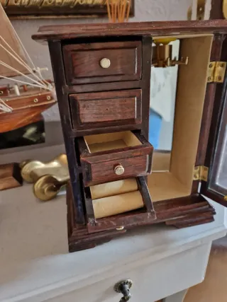 Joyero vintage madera con cajones tipo mueble