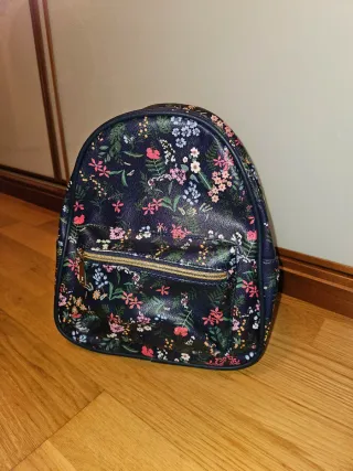 Mochila floral azul