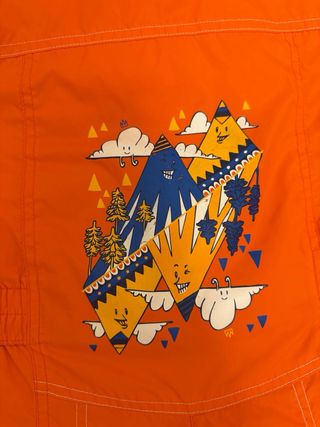 Mono traje nieve bebé 18m naranja