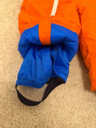 Mono traje nieve bebé 18m naranja