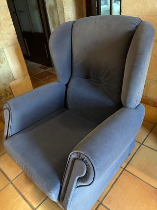 Butaca reclinable azul/gris