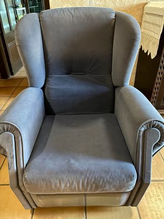 Butaca reclinable azul/gris