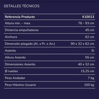 Andador Kamina Senior Negro