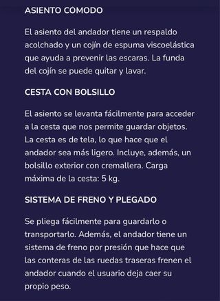 Andador Kamina Senior Negro