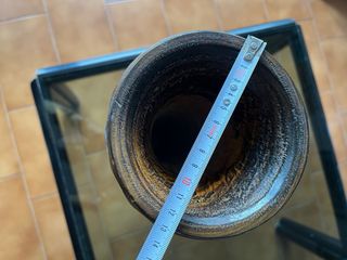 Vaso in legno vintage decorato a mano