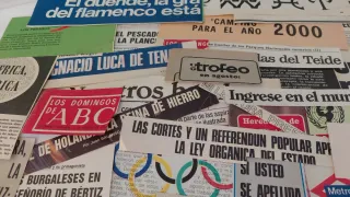 Lote 200 recortes tipografías de revistas antiguas