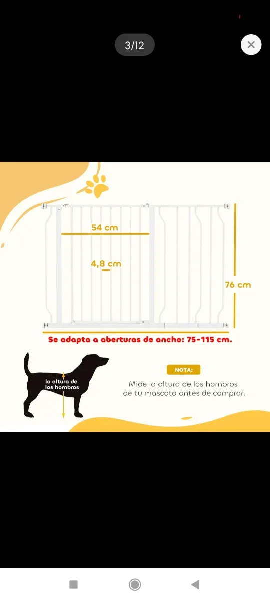 Barrera seguridad mascotas metal