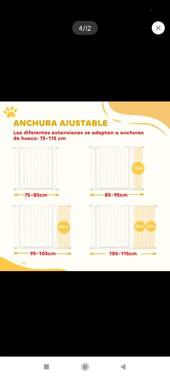 Barrera seguridad mascotas metal